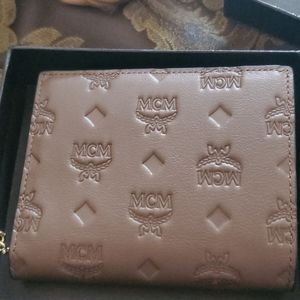 Mcm gorgeous leather brown wallet tan inside